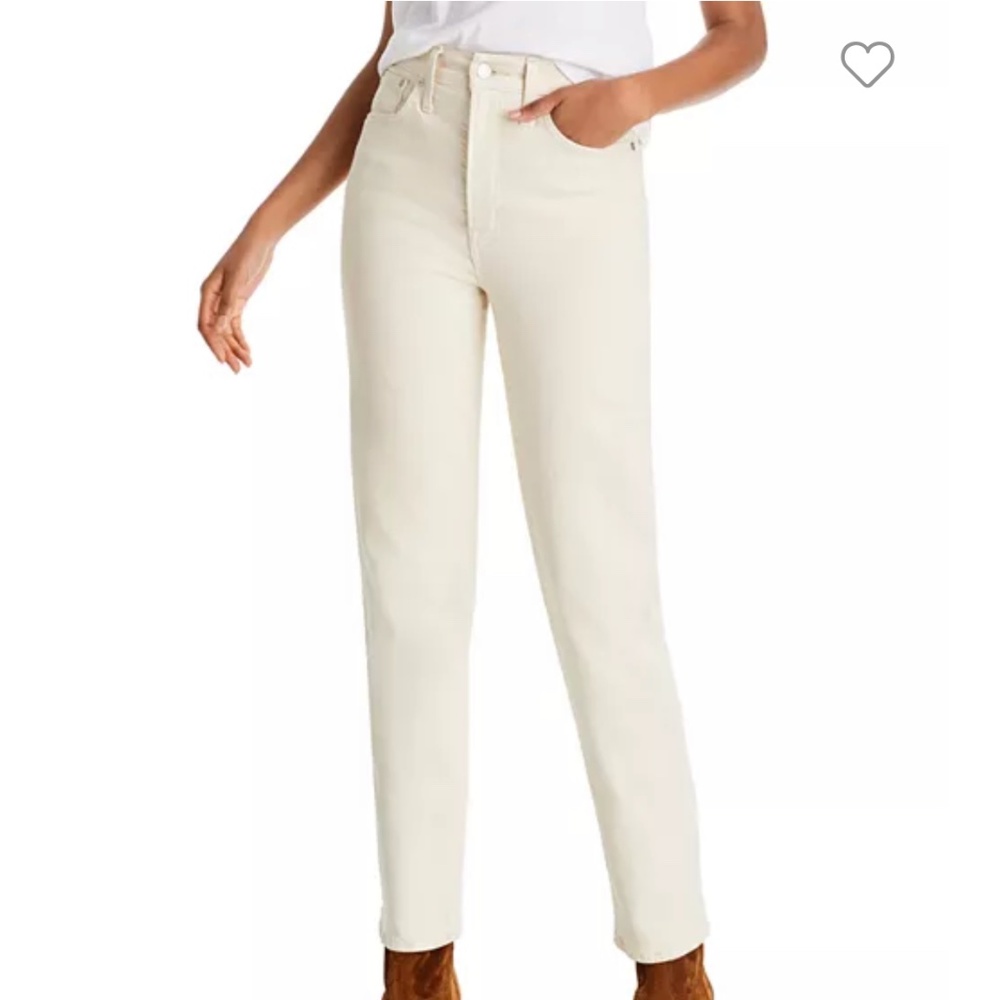 Madewell Women's Cream Straight Leg Jeans